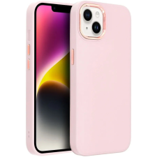 TokShop Apple iPhone 13, Szilikon tok, közepesen ütésálló, fémhatású kamera keret, Frame Case, rózsaszín tok és táska