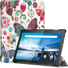 TokShop Huawei MatePad Pro 12.6 (2021), mappa tok, színes nagy pillangó minta, Trifold, fehér tablet tok