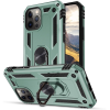 TokShop Samsung Galaxy A03 SM-A035F, Műanyag hátlap védőtok, közepesen ütésálló, szilikon belső, telefontartó gyűrű, Defender, zöld (112221)
