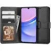 TokShop Samsung Galaxy A15 4G / A15 5G SM-A155F / A156B, Oldalra nyíló tok, stand, mágnes csattal, TP Wallett, fekete