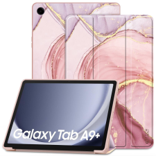TokShop Samsung Galaxy Tab A9 Plus (11.0) SM-X210 / X215 / X216B, mappa tok, márvány minta, Trifold, lila/színes (TS4928) tablet tok