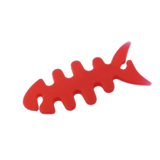 TokShop Univerzális fülhallgató tartó, 3D hal minta, piros (52864) fülhallgató, fejhallgató tok