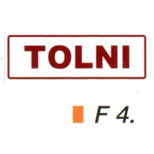  Tolni F4 információs címke