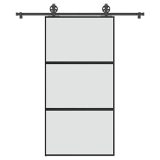  Tolóajtó vasalatokkal 102,5x205 cm edzett üveg&amp;Alumínium építőanyag