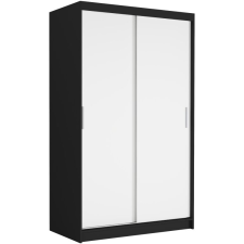  Tolóajtós gardróbszekrény VEGA III. 120x200x60 - fekete, fehér bútor