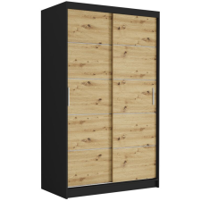  Tolóajtós gardróbszekrény VEGA IV. 120x200x60 - fekete, artisan bútor