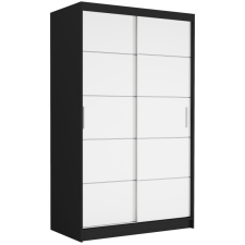  Tolóajtós gardróbszekrény VEGA IV. 120x200x60 - fekete, fehér bútor