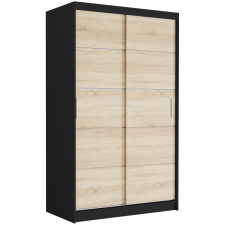  Tolóajtós gardróbszekrény VEGA IV. 120x200x60 - fekete, sonoma bútor