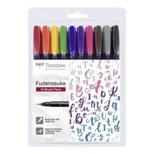 TOMBOW Színes ecsetfilc - Kemény hegyű , Tombow Brush pen Fudenosuke / Készlet - (10 db) filctoll, marker