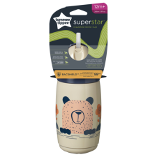 Tommee Tippee itatópohár - Superstar Insulated Straw Cup szívószálas hőtartó 266ml 12hó drapp itatópohár