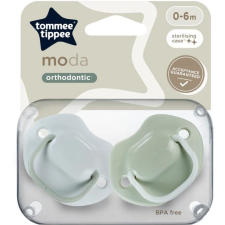 Tommee Tippee Moda játszócumi 2db 0-6hó - szürke/zöld cumi
