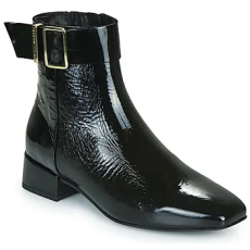 Tommy Hilfiger Csizmák PATENT SQUARE TOE MID HEEL BOOT Fekete 36