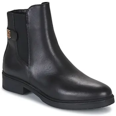 Tommy Hilfiger Csizmák TH LEATHER FLAT BOOT Fekete 37