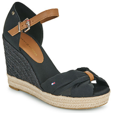 Tommy Hilfiger Gyékény talpú cipők BASIC OPEN TOE HIGH WEDGE Fekete 38 női cipő