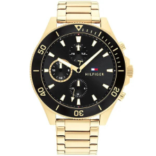  Tommy Hilfiger Larson férfi karóra, aranyacél, fekete számlap, 46 mm karóra