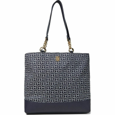  Tommy Hilfiger női Joy Monogram kék tote táska kézitáska és bőrönd