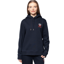 Tommy Hilfiger női pulóver húzózsinórral és hímzett logóval, sötétkék, 2XL INTL női pulóver, kardigán