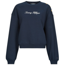 Tommy Hilfiger Pulóverek GOLD BTN SCRIPT FLEECE SWTSRT Tengerész EU XS
