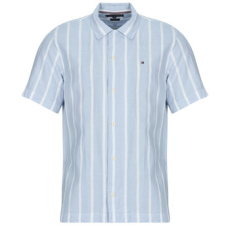 Tommy Hilfiger Rövid ujjú ingek LINEN BLEND STRIPED SS RF SHIRT Kék EU XL