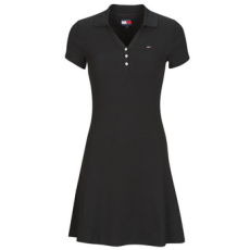 Tommy Jeans Rövid ruhák TJW F F RIB POLO DRESS EXT Fekete EU S