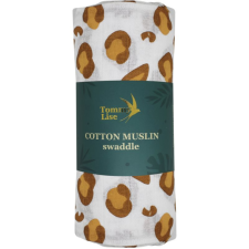 Tommy Lise Muslin Swaddle White Leopard textuk törlőkendő 120x120 cm 1 db mosható pelenka