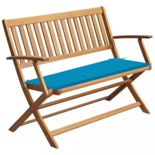  Tömör akácfa kerti pad párnával 120 cm kerti bútor