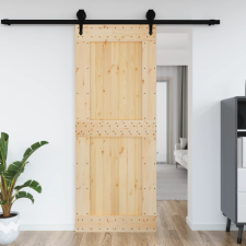 Tömör fenyőfa ajtó 90 x 210 cm építőanyag