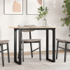  tömör fenyőfa és öntöttvas étkezőasztal O-vázzal 100x50x75 cm