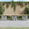  tömör fenyőfa gabion kerti pad 203x44x42 cm