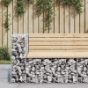  tömör fenyőfa gabion kerti pad 92x71x65,5 cm