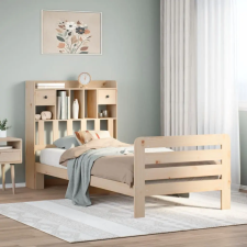  tömör fenyőfa könyvespolcos ágy matrac nélkül 90 x 200 cm ágy és ágykellék