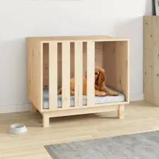  Tömör fenyőfa kutyaház 70 x 50 x 62 cm szállítóbox, fekhely kutyáknak