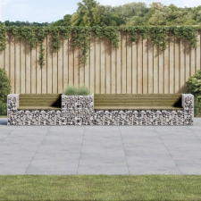 tömör impregnált fenyőfa kerti pad gabion kosárral kerti bútor
