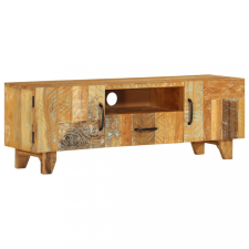  tömör újrahasznosított faragott fa TV-szekrény 120x30x40 cm bútor