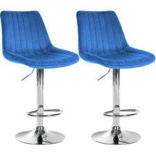  Toni bársony bárszék 2 db-os szett kék-krómozott fém 324061 bútor