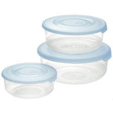  Tontarelli Ételtároló doboz, kerek, kék, 3 db (8005989264407) uzsonnás doboz