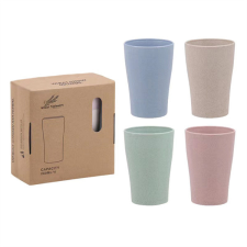 TOO KT-107 4db-os vegyes színekben 300ml búzaszalma műanyag pohár konyhai eszköz