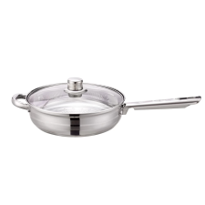 TOO KT-222 Nyeles serpenyő fedővel 8.5cm magas 24cm edény