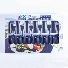 TOO KT-390 DALLAS 12 db-os steak kés és villa készlet tányér és evőeszköz