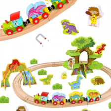 Tooky Toy 40 db-os mágnesvasút kiegészítőkkel barkácsolás