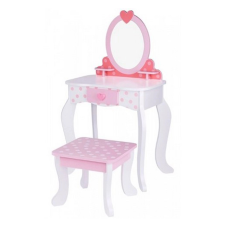  Tooky Toy fa fésülködőasztal székkel rózsaszín szépségszalon