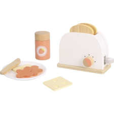 Tooky Toy : Fa kenyérpirító kiegészítőkkel - pasztell konyhakészlet