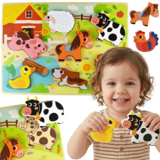 Tooky Toy fa magasított puzzle - farm puzzle, kirakós