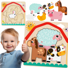 Tooky Toy fa, montesszori puzzle - háziállatos puzzle, kirakós