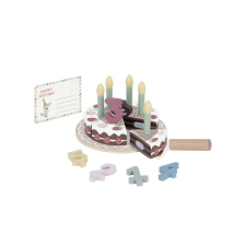 TOOKY TOY fajáték SZÜLINAPI torta szett PASZTEL színű konyhakészlet
