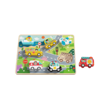 Tooky Toy Közelekedés forma kirakós fa játék puzzle 9db-os fajáték