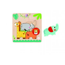 Tooky Toy : Többrétegű fa formakirakó - Állatok (TH606) (TH606) puzzle, kirakós