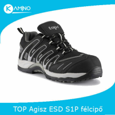 TOP AGISZ  S1P  ESD  félcipő  fekete munkavédelmi cipő