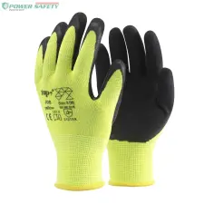TOP JOB latex habba mártott védőkesztyű, érdesített tenyér, lélegző, rugalmas védőkesztyű