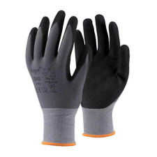 TOP Kesztyű homokszemcsés nitrilhabba mártott nylon TOP SNS, fekete/szürke, 8 védőkesztyű